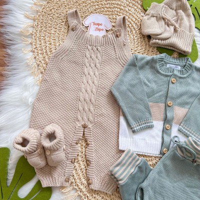 Kit algodão doce - Bege e verde jard. pipoca bege